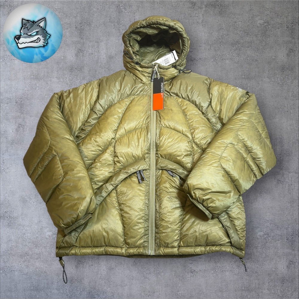 Adidas EQT Pertex Down Puffer Jacket Focus Olive Green Men's Size Large JX1447